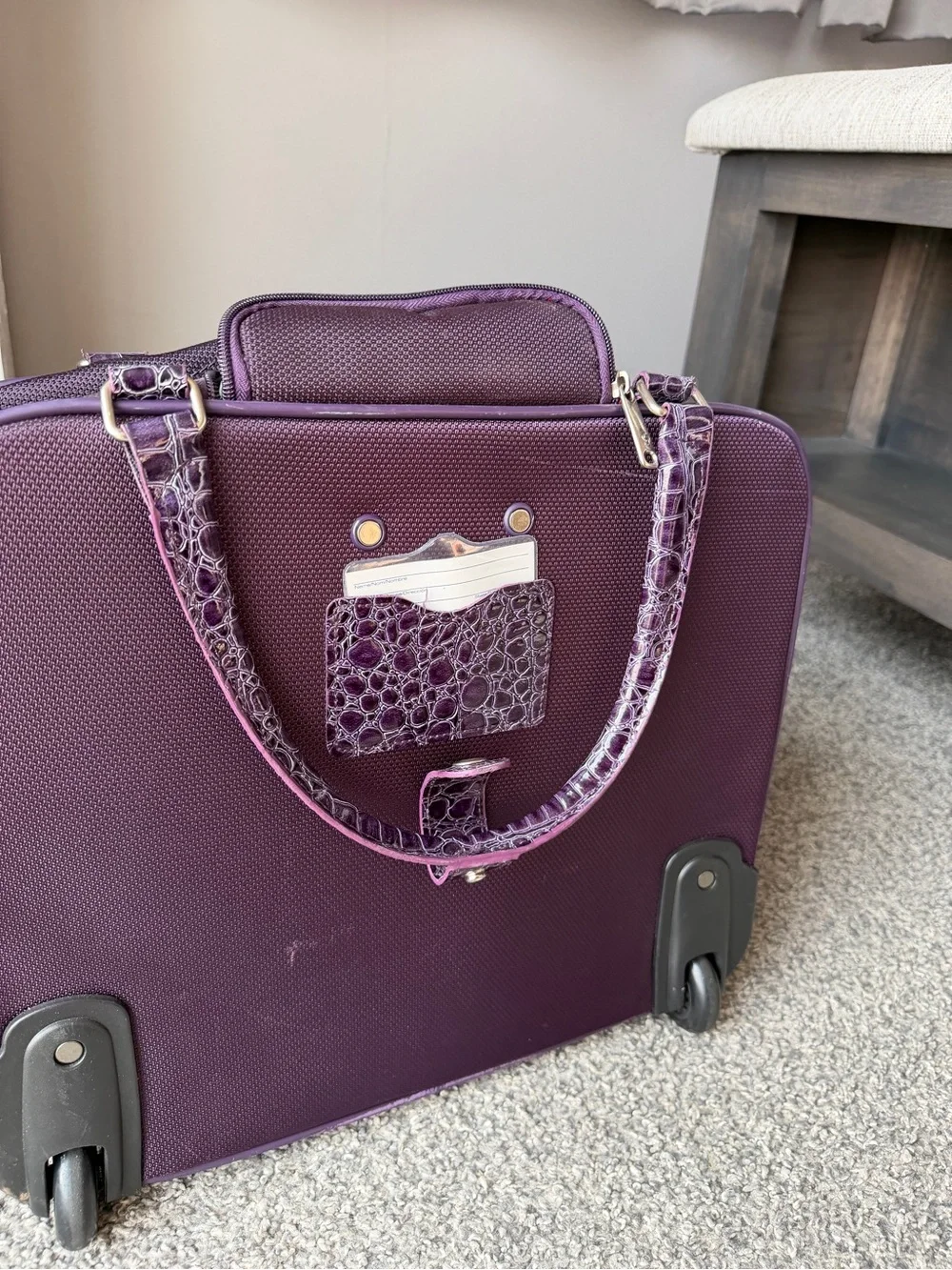 Samsonite Purple Laptop Bag/ Wheeled Carry On luggage